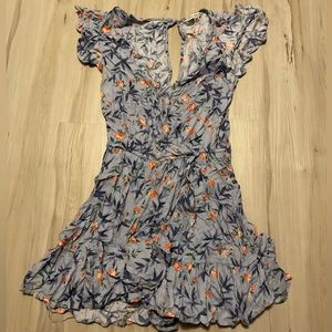 American eagle floral romper with skirt on top